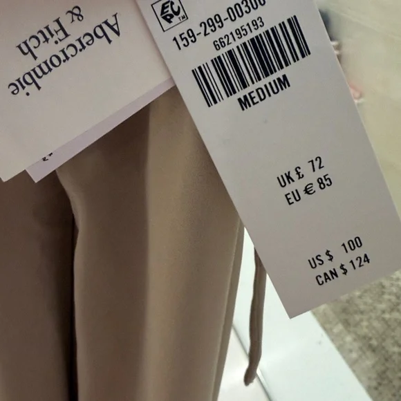 A&F NWT Elegant Tan Maxi Dress w/ Tie Back Size M - Picture 4 of 4